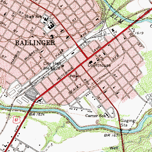 Topographic Map of Brady Coleman Runnels Baptist Area Church, TX