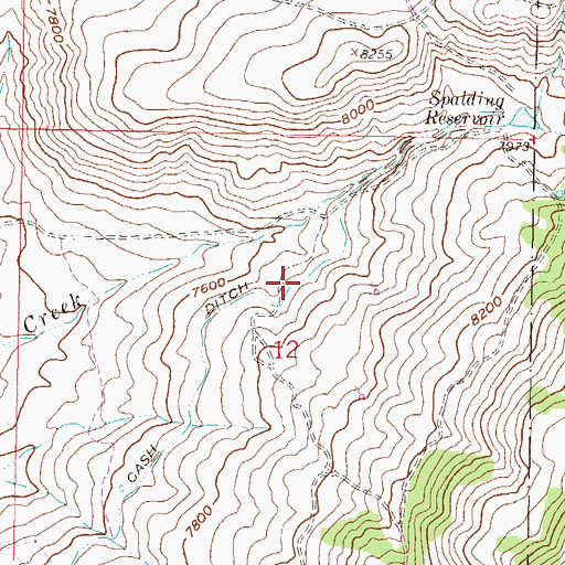 Topographic Map of Cash Ditch, CO