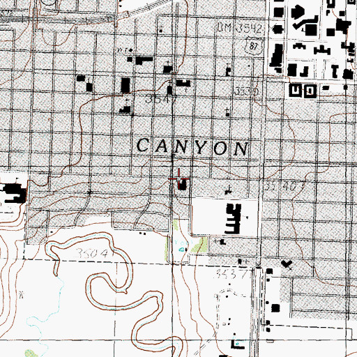 Topographic Map of Presbyterian Church of Canyon, TX