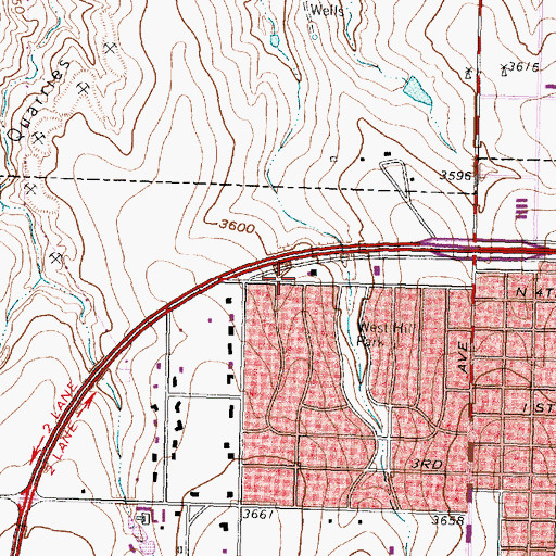 Topographic Map of Saint Peters Episcopal Church, TX
