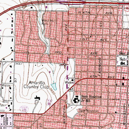 Topographic Map of Christ Lutheran Church, TX