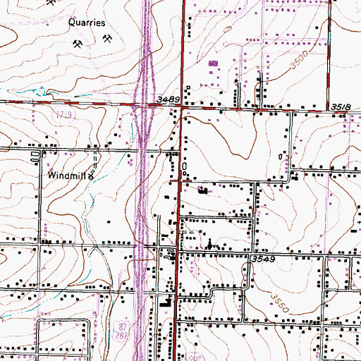 Topographic Map of Pleasant Valley United Methodist Church, TX