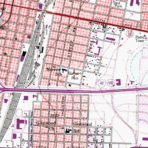 Topographic Map of Saint Matthew Methodist Church, TX