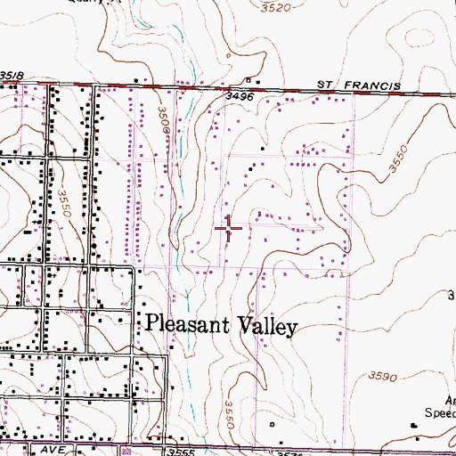 Topographic Map of Pleasant Valley Pentecostal Church of God, TX