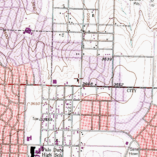 Topographic Map of United Pentecostal Church Northside, TX