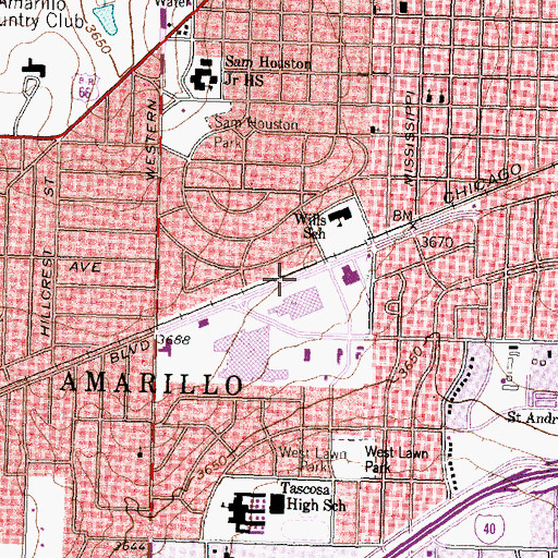 Topographic Map of Christ Community Church, TX