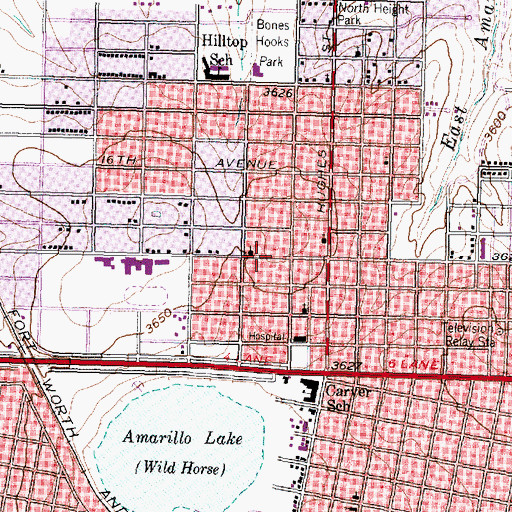 Topographic Map of New Birth Bible Fellowship Church, TX
