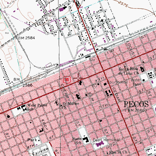 Topographic Map of New Life Baptist Church, TX