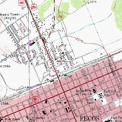 Topographic Map of North Temple Baptist Church, TX