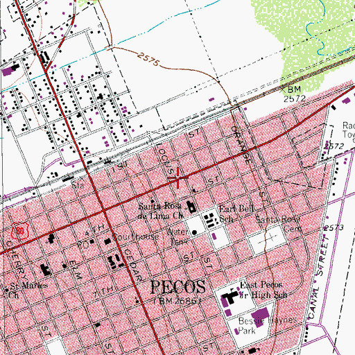 Topographic Map of Saint James Baptist Church, TX
