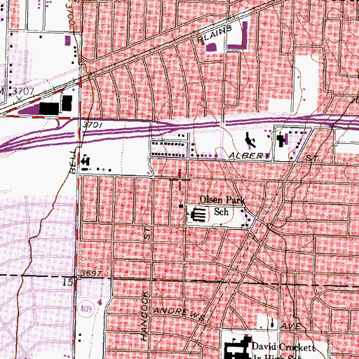 Topographic Map of Church of Christ Anna Street, TX