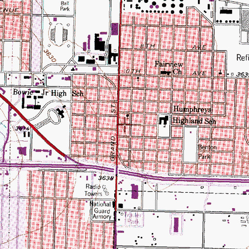 Topographic Map of Church of Christ East Amarillo, TX