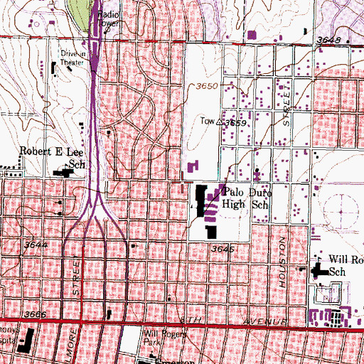 Topographic Map of Church of Christ North Amarillo, TX