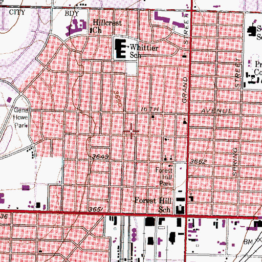 Topographic Map of Northridge Church of Christ, TX