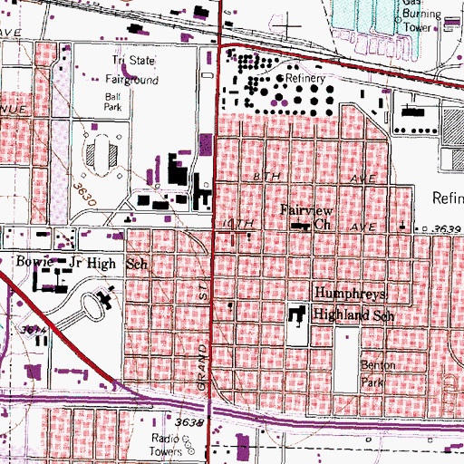 Topographic Map of Fairview Assembly of God Church, TX