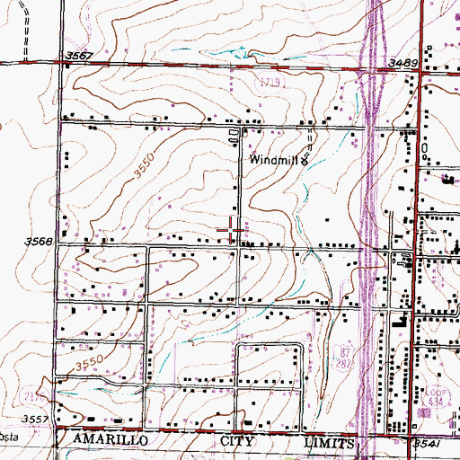 Topographic Map of Northside Assembly of God Church, TX