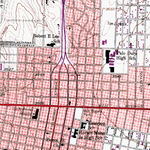 Topographic Map of Tradewinds Assembly of God Church, TX