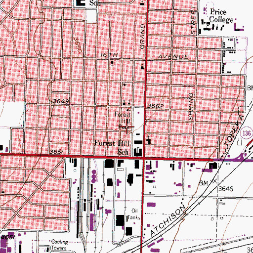 Topographic Map of Forest Hill Baptist Church, TX