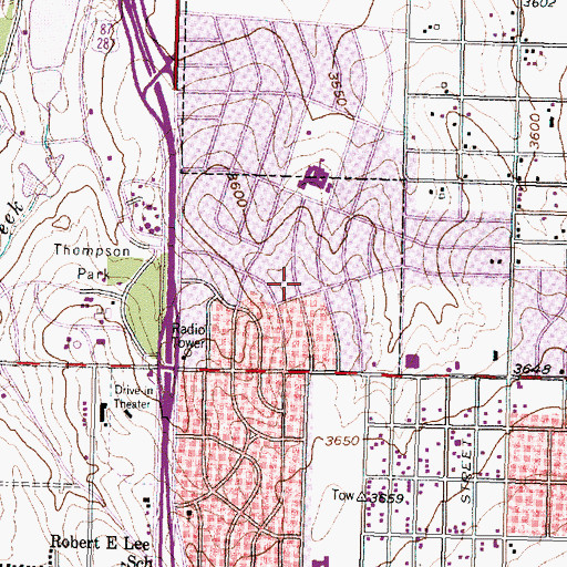 Topographic Map of Church of God of Prophecy, TX