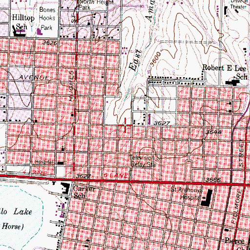 Topographic Map of Love Fellowship Church of God in Christ, TX