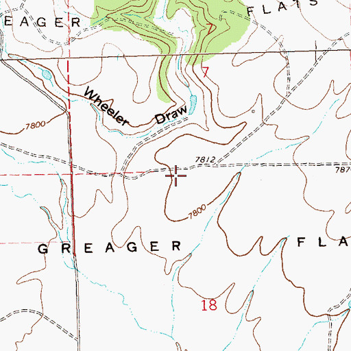 Topographic Map of Greager Flats, CO
