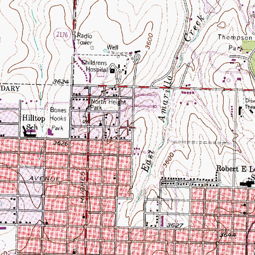 Topographic Map of Greater Mount Olive Baptist Church, TX