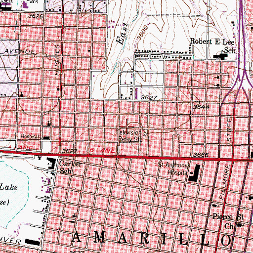 Topographic Map of Mount Olive Baptist Church, TX