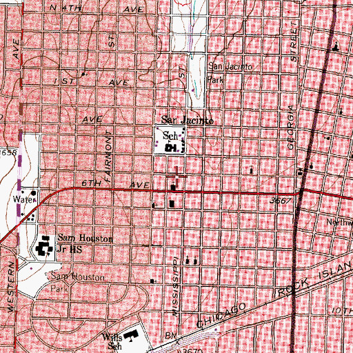 Topographic Map of Northwest Baptist Church, TX