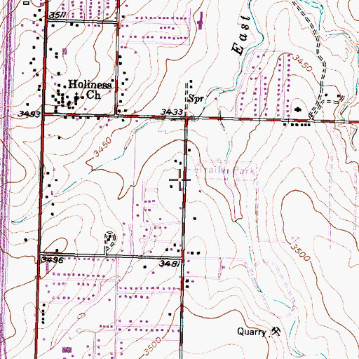 Topographic Map of Pavillard Baptist Church, TX