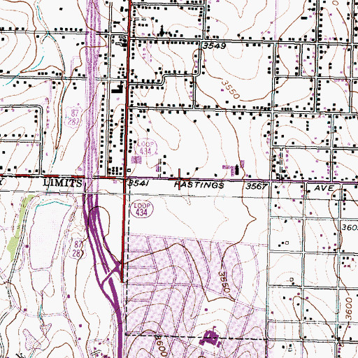 Topographic Map of Pleasant Valley Baptist Church, TX