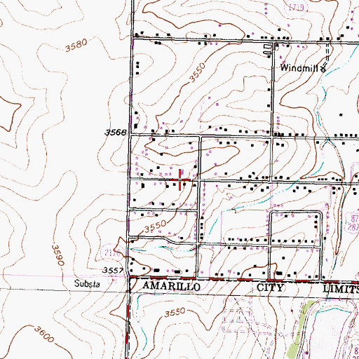 Topographic Map of Primitive Baptist Church, TX