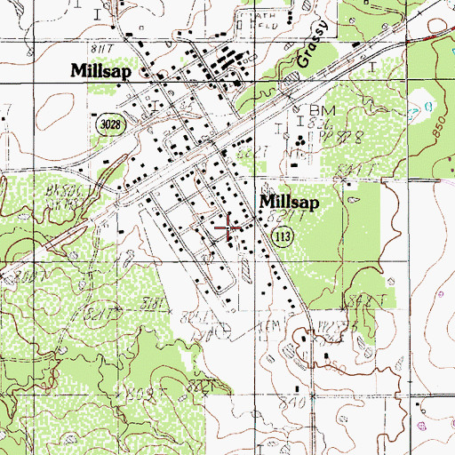 Topographic Map of Millsap United Methodist Church, TX
