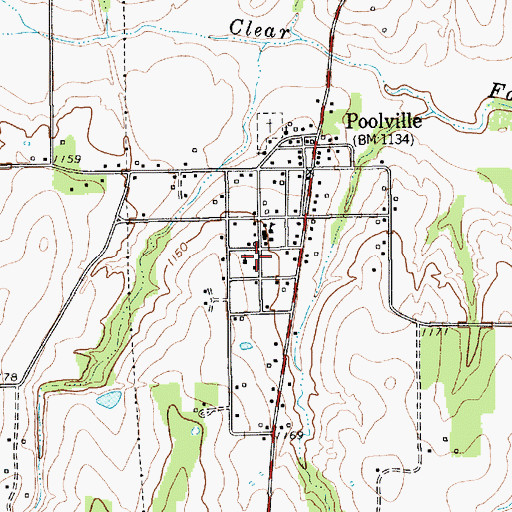 Topographic Map of Poolville United Methodist Church, TX
