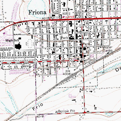 Topographic Map of First Baptist Church, TX