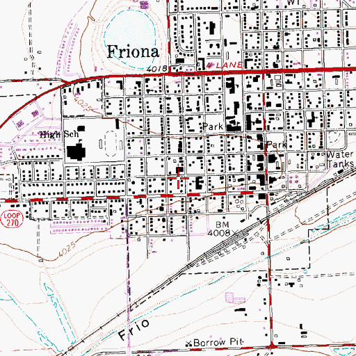 Topographic Map of Church of Christ, TX