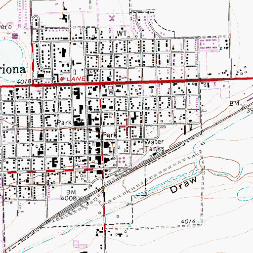 Topographic Map of Friona United Methodist Church, TX