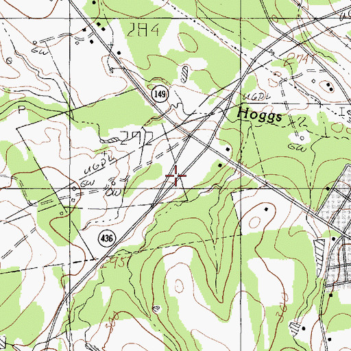 Topographic Map of Saint Williams Catholic Church, TX