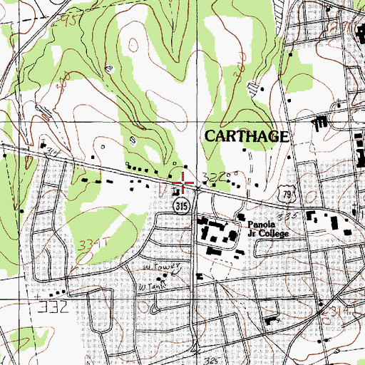 Topographic Map of Church of Christ of Carthage, TX