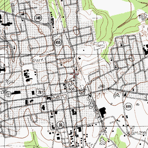 Topographic Map of Mount Zion Church, TX