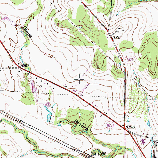 Topographic Map of Bethel Baptist Church, TX