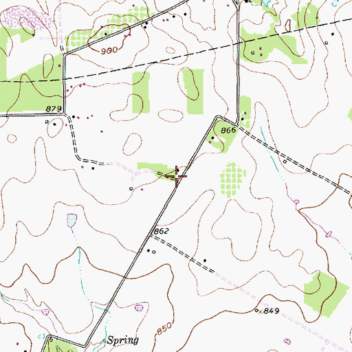 Topographic Map of Brock Baptist Church, TX