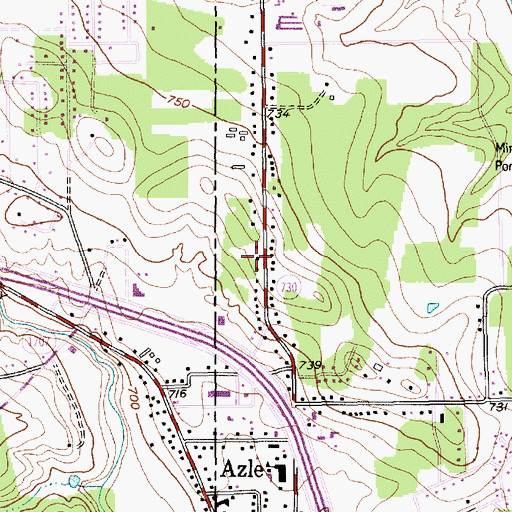 Topographic Map of First Baptist Church, TX