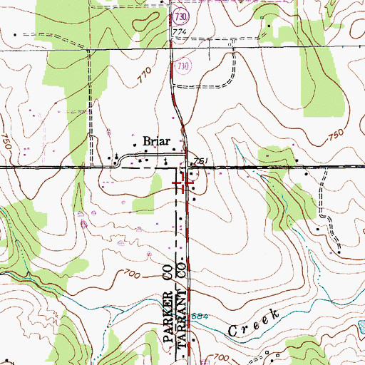 Topographic Map of First Baptist Church of Castle Hill, TX