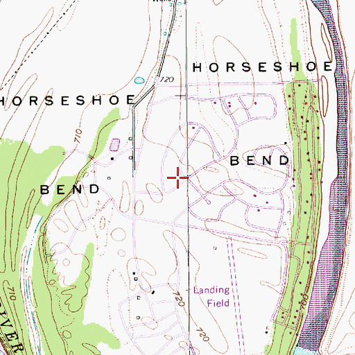 Topographic Map of First Baptist Church of Horseshoe Bend, TX