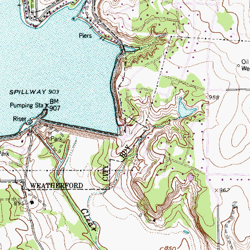 Topographic Map of First Baptist Church of Willow Park, TX