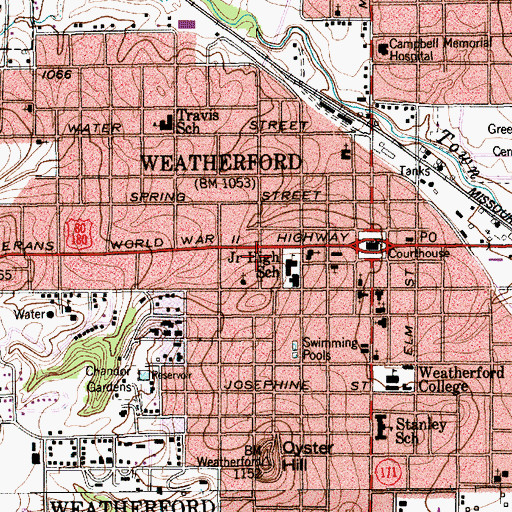 Topographic Map of Mount Zion Baptist Church, TX
