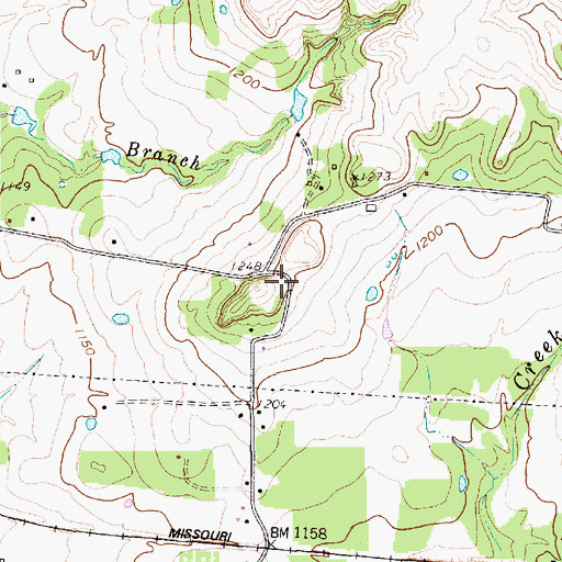 Topographic Map of Shady Grove Baptist Church, TX