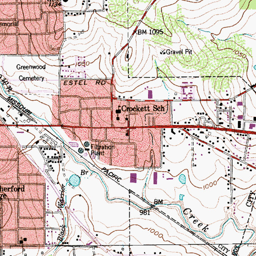 Topographic Map of Church of Christ, TX