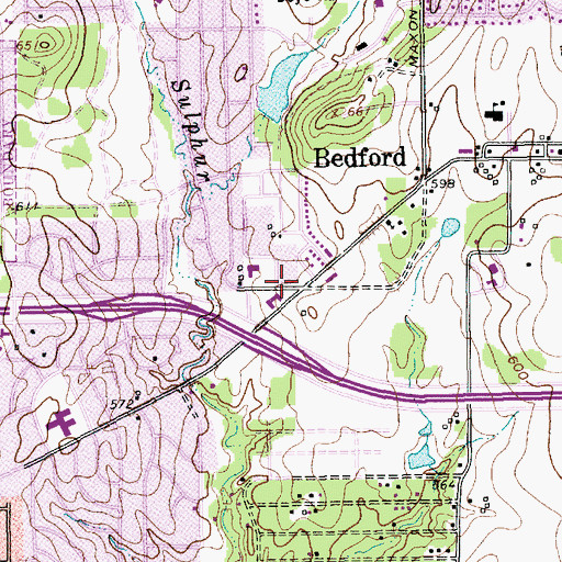 Topographic Map of First United Methodist of Bedford Church, TX