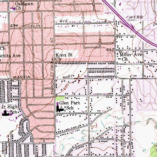 Topographic Map of Free Methodist Church, TX